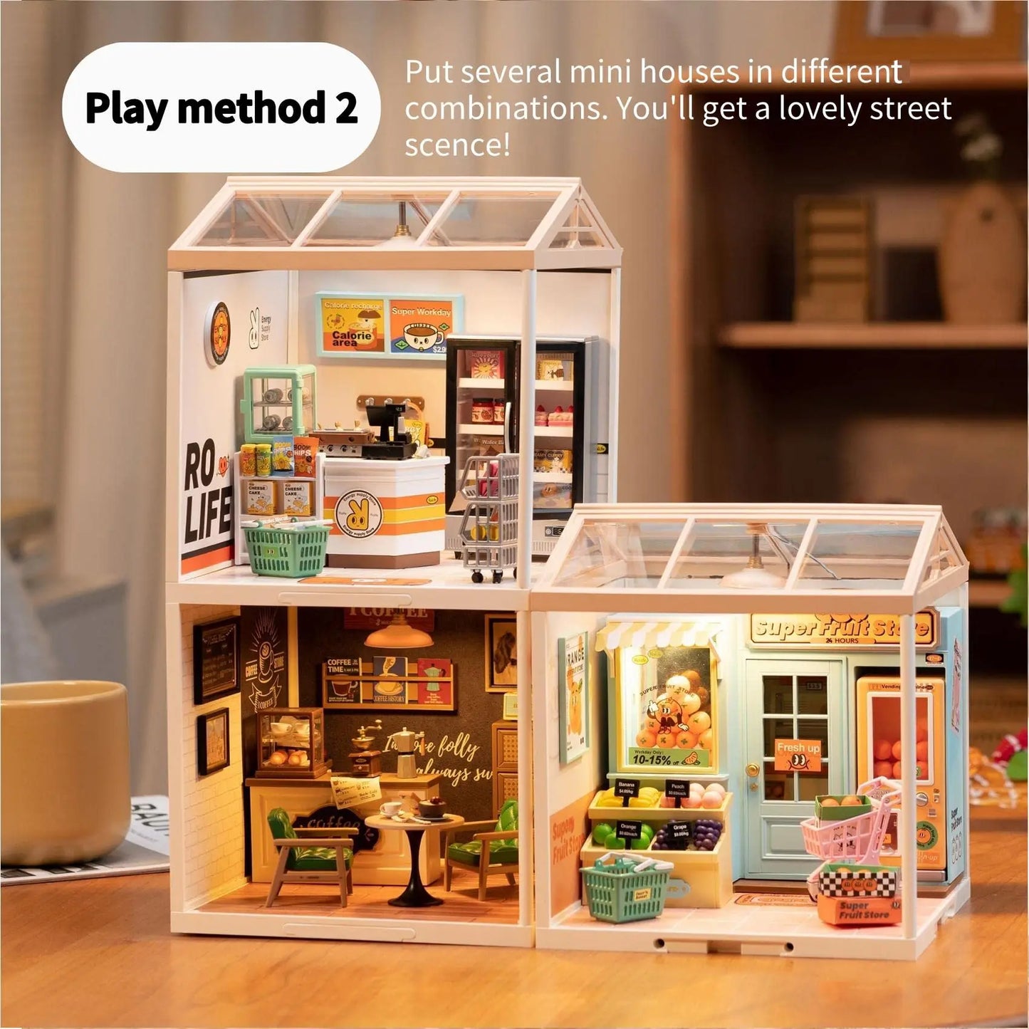 Robotime Rolife Super Creat Plastic Building Blocks Miniature House Kit