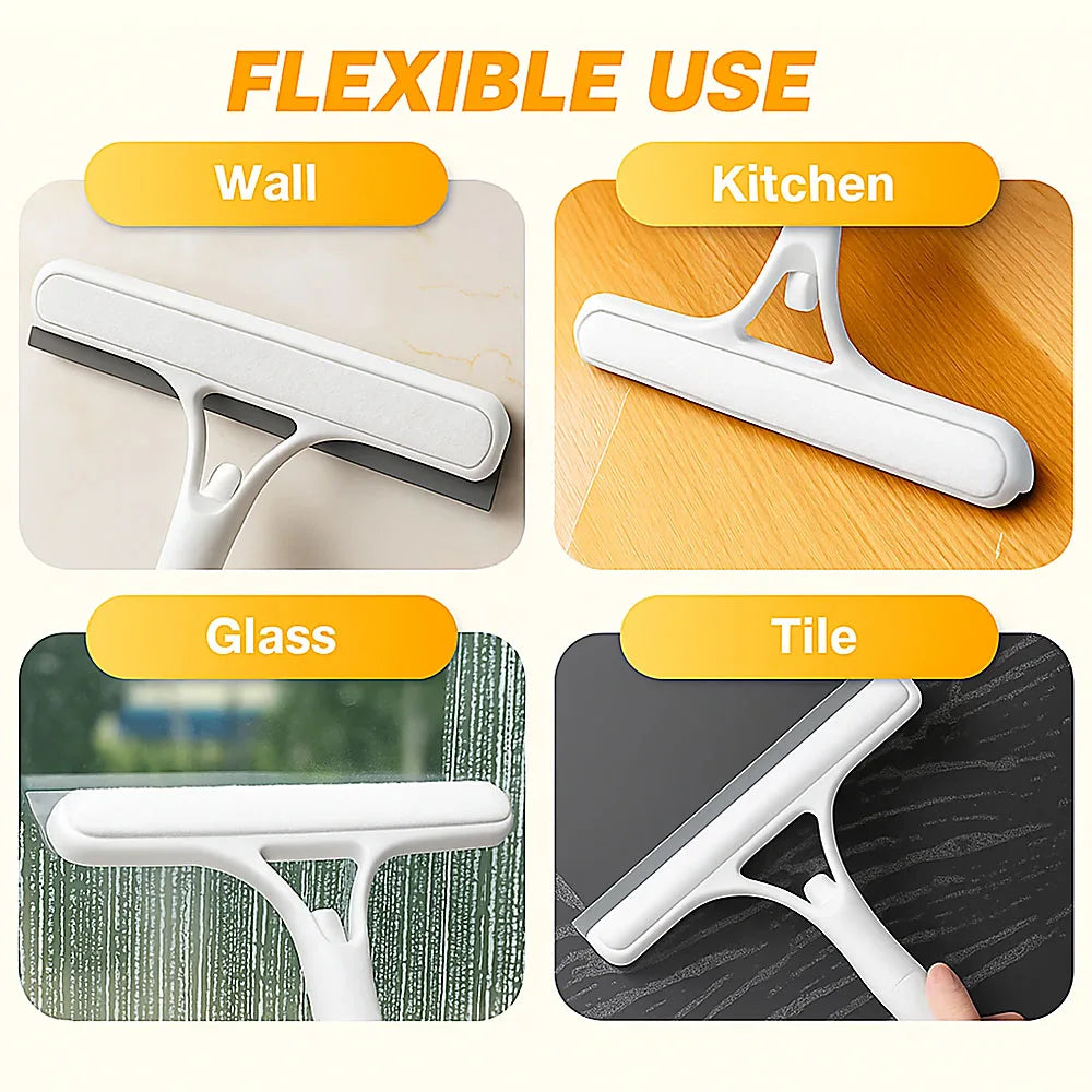 3-In-1 Multifunctional Window Squeegee Glass Wiper With Spray Bottle Scrubber by S And B Enterprise