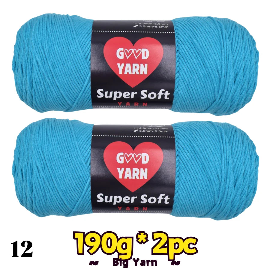 Velvet yarn 2 x 400g balls, turquoise blue, soft thick yarn for crochet by GOOD YARN (S And B Enterprise)