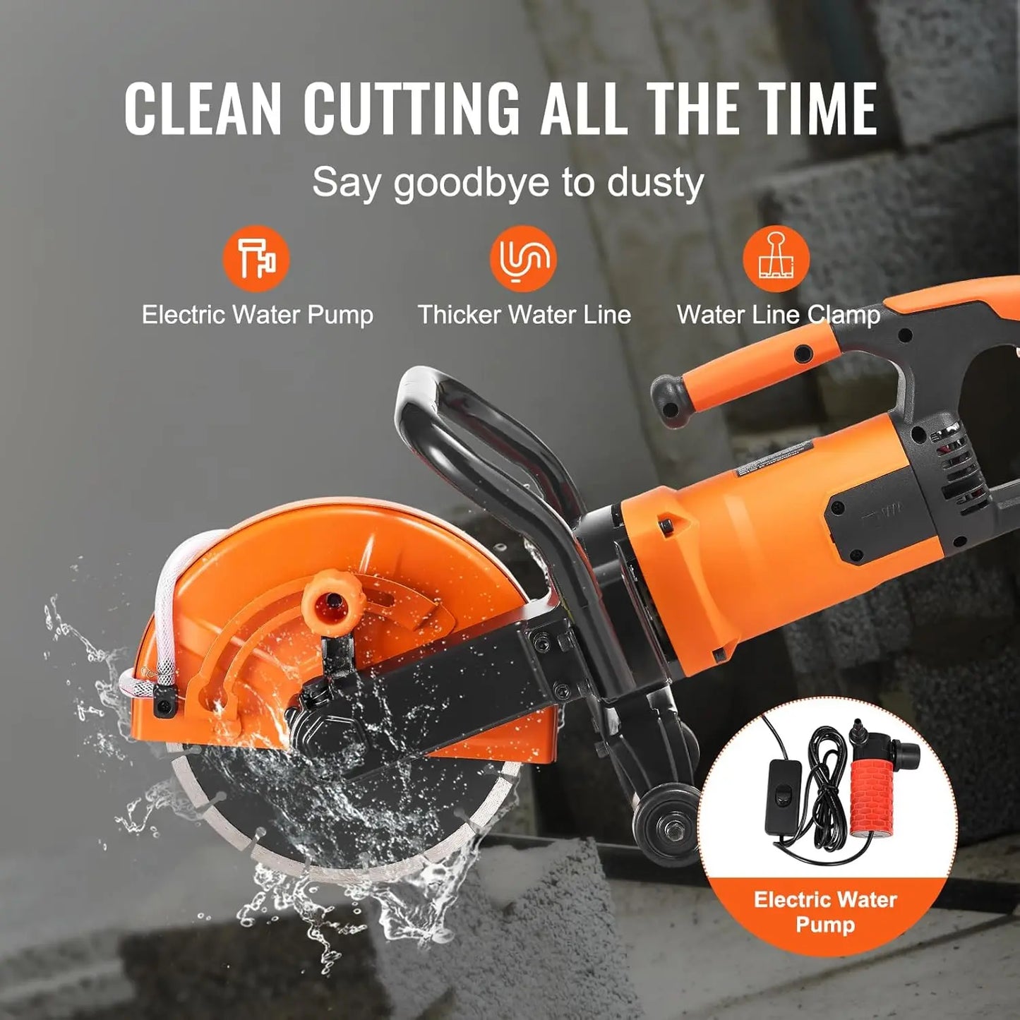 Concrete Circular Saw With Wet Dry Cutting And Water Pump