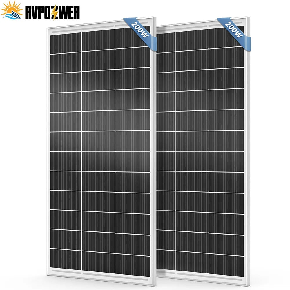 RVPOZWER rigid solar panels, 200W each, mono N-Type cells, pair from S And B Enterprise