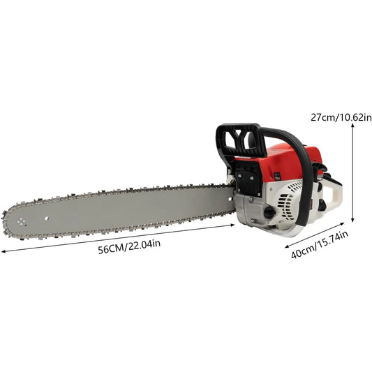 Gas Powered Chainsaw 2-Stroke Wood Cutting Tool For Quick Felling
