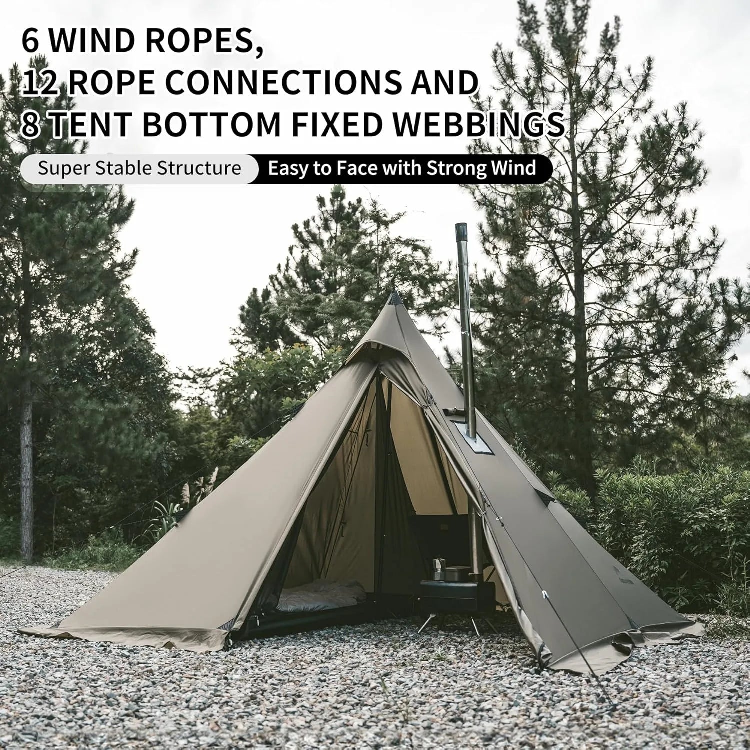 Naturehike Ultralight Camping Tent Chimney Window Teepee Pyramid by S And B Enterprise