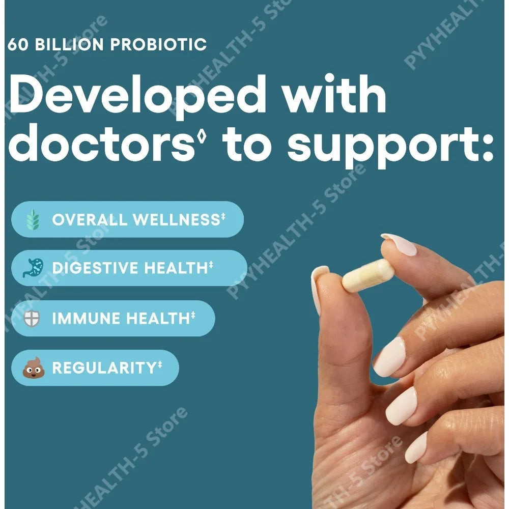 60 Billion CFU Probiotic Capsules by S And B Enterprise, 60-count with 10 strains and organic prebiotic fiber