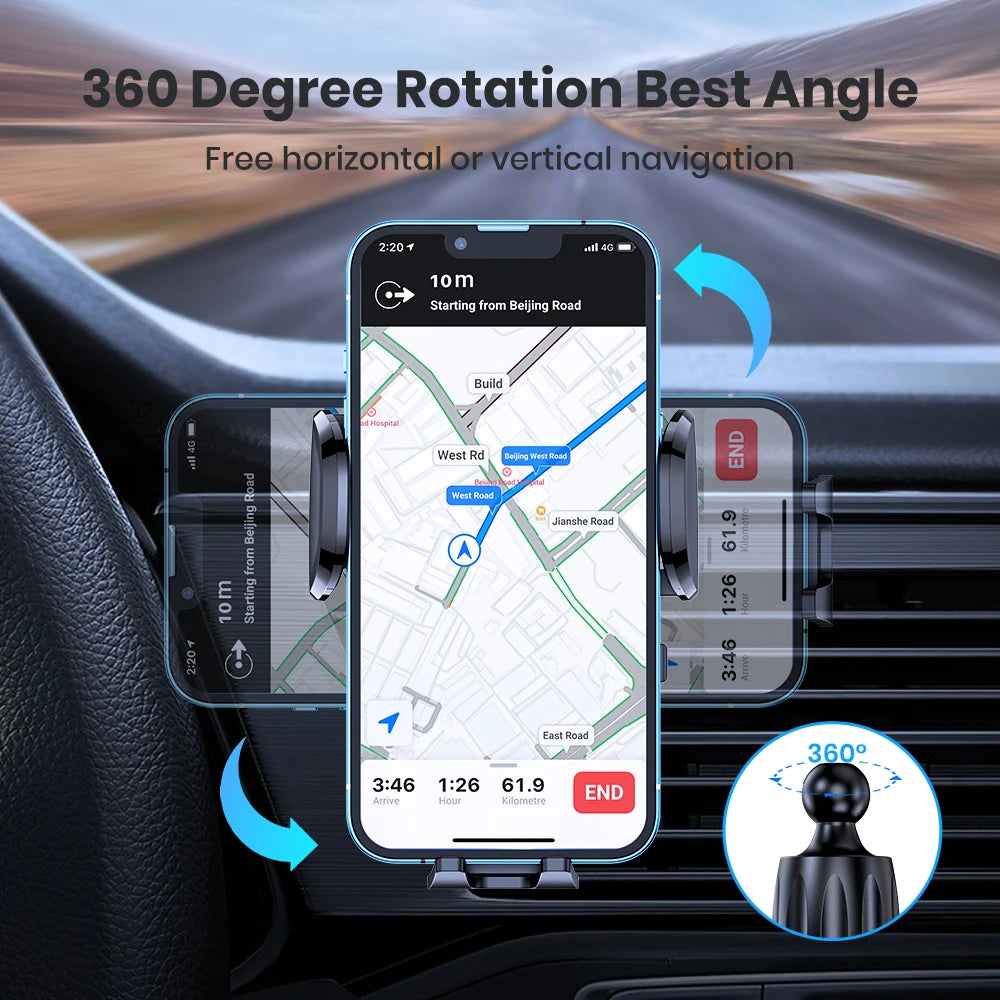 TOPK Universal Car Phone Holder Mount Air Vent Cradle For Hands Free