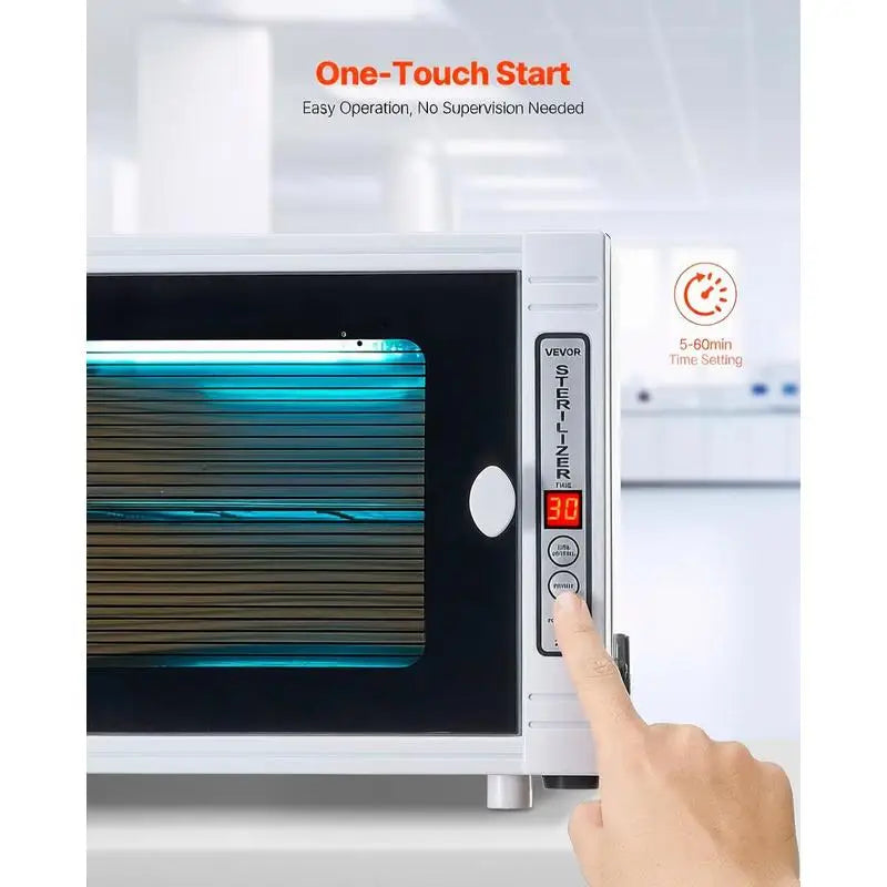 Nail tool cleaning machine with tempered glass door, 12L capacity, timer, S And B Enterprise.