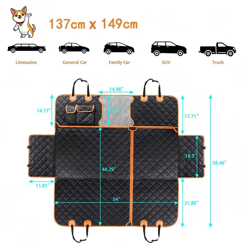 Waterproof Dog Car Seat Cover Hammock Nonslip Back Seat Protector by S And B Enterprise