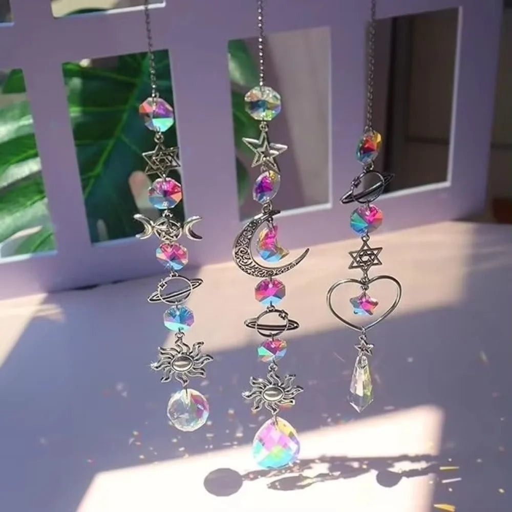 Crystal Wind Chime Rainbow Maker Sun Catcher Dream Catcher Pendant Home Garden Decor Wind Chime, Holiday, Festival, Home Decor, by S And B Enterprise
