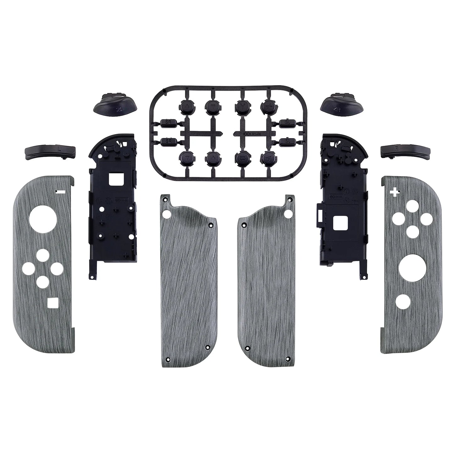 eXtremeRate Custom Patterned Controller Housing Shell Case with Full Set Buttons for NS Switch JoyCon & OLED Joycon - Wood Grain by S And B Enterprise