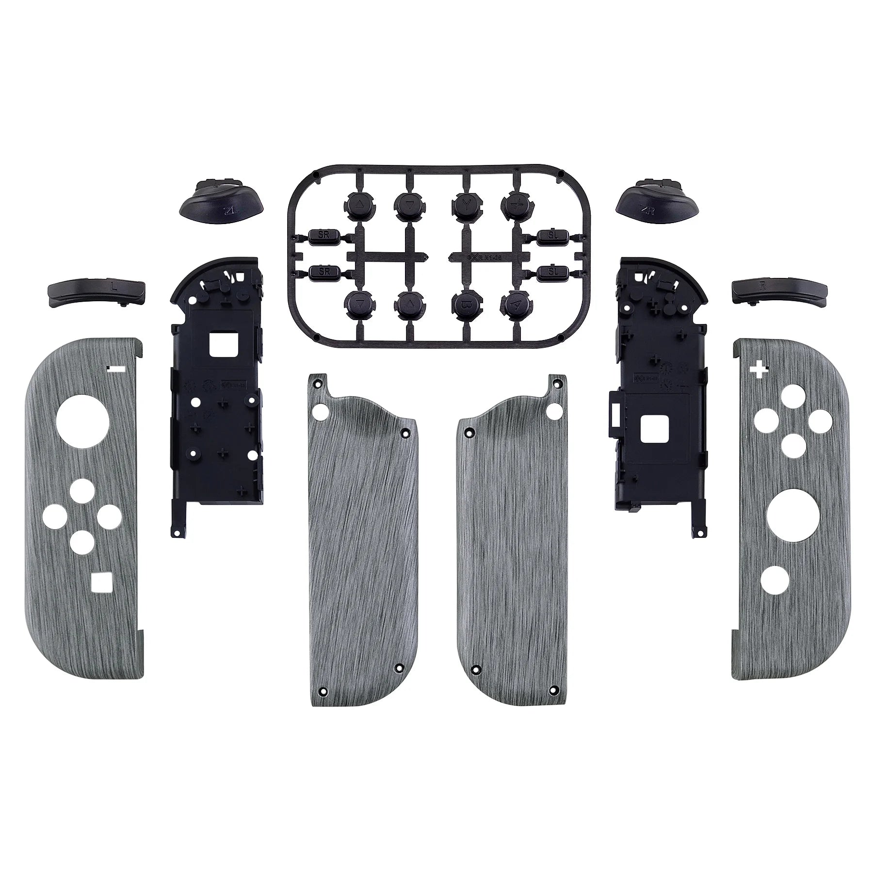 eXtremeRate Custom Patterned Controller Housing Shell Case with Full Set Buttons for NS Switch JoyCon & OLED Joycon - Wood Grain by S And B Enterprise