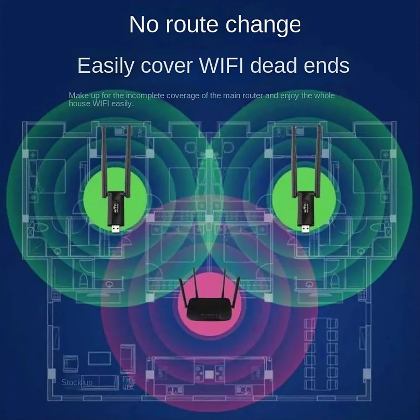 2.4G 300Mbps Wireless USB WiFi Repeater Extender WiFi Signal Amplifier Booster Long Range Wi-Fi Router Home Network Extension by S And B Enterprise