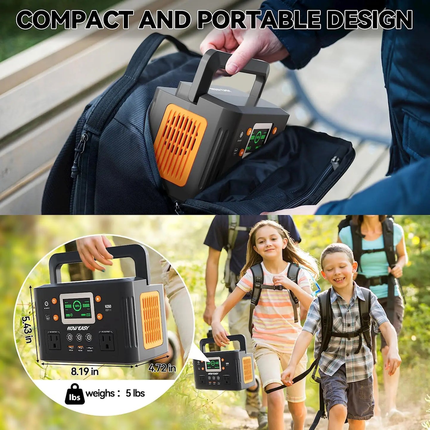 Portable Power Station 260W With 65W PD And 48000mAh Battery