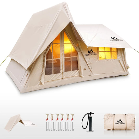 Inflatable Camping Tent With Rainfly And Stove Jack Four Season
