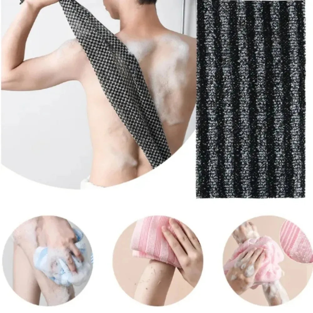Japanese Rubbing Washcloth Bath Nylon Towel Brush for Back Towels Exfoliating Scrub Shower Sponge Body Bathroom Accessories by S And B Enterprise
