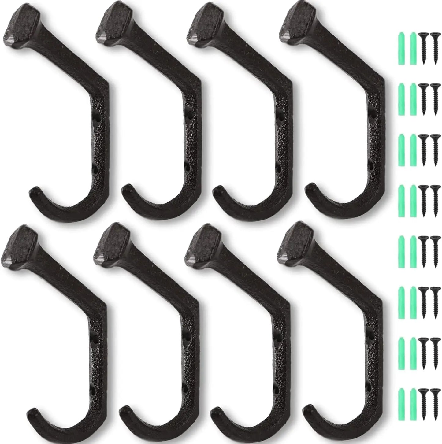 Rustic Cast Iron Wall Mounted Coat Rack With Hooks by S And B Enterprise