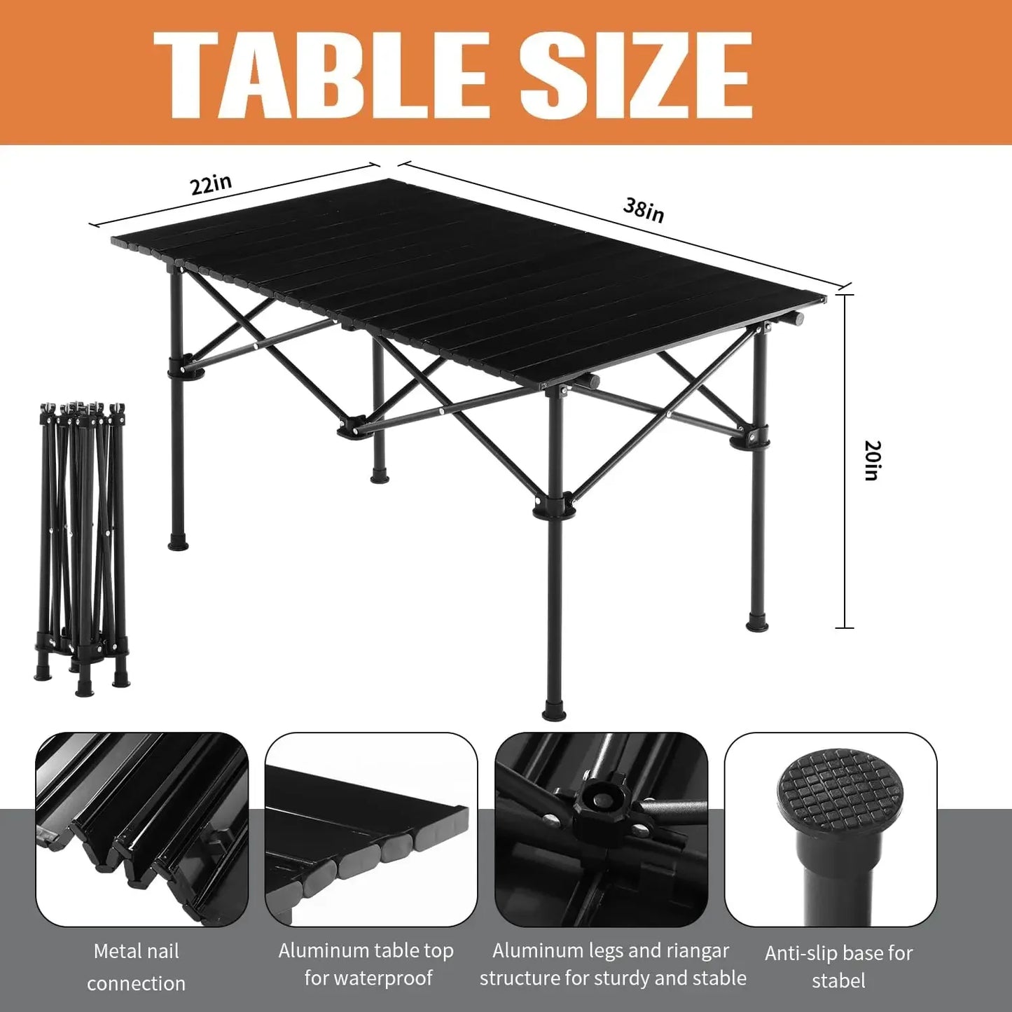 Five Piece Portable Camping Chair And Folding Table Set
