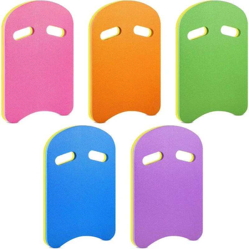 Kickboard swimming training boards, EVA foam U-shaped, set of 5 in assorted colors for kids and adults
