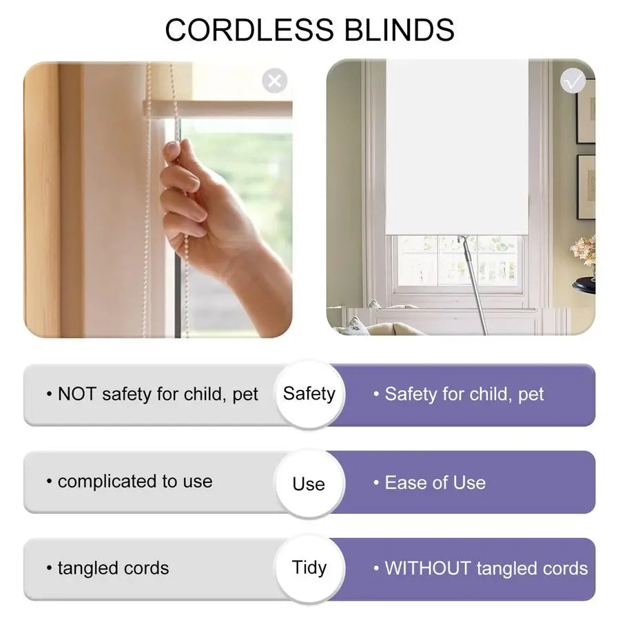 Cordless Blackout Roller Shade For Windows