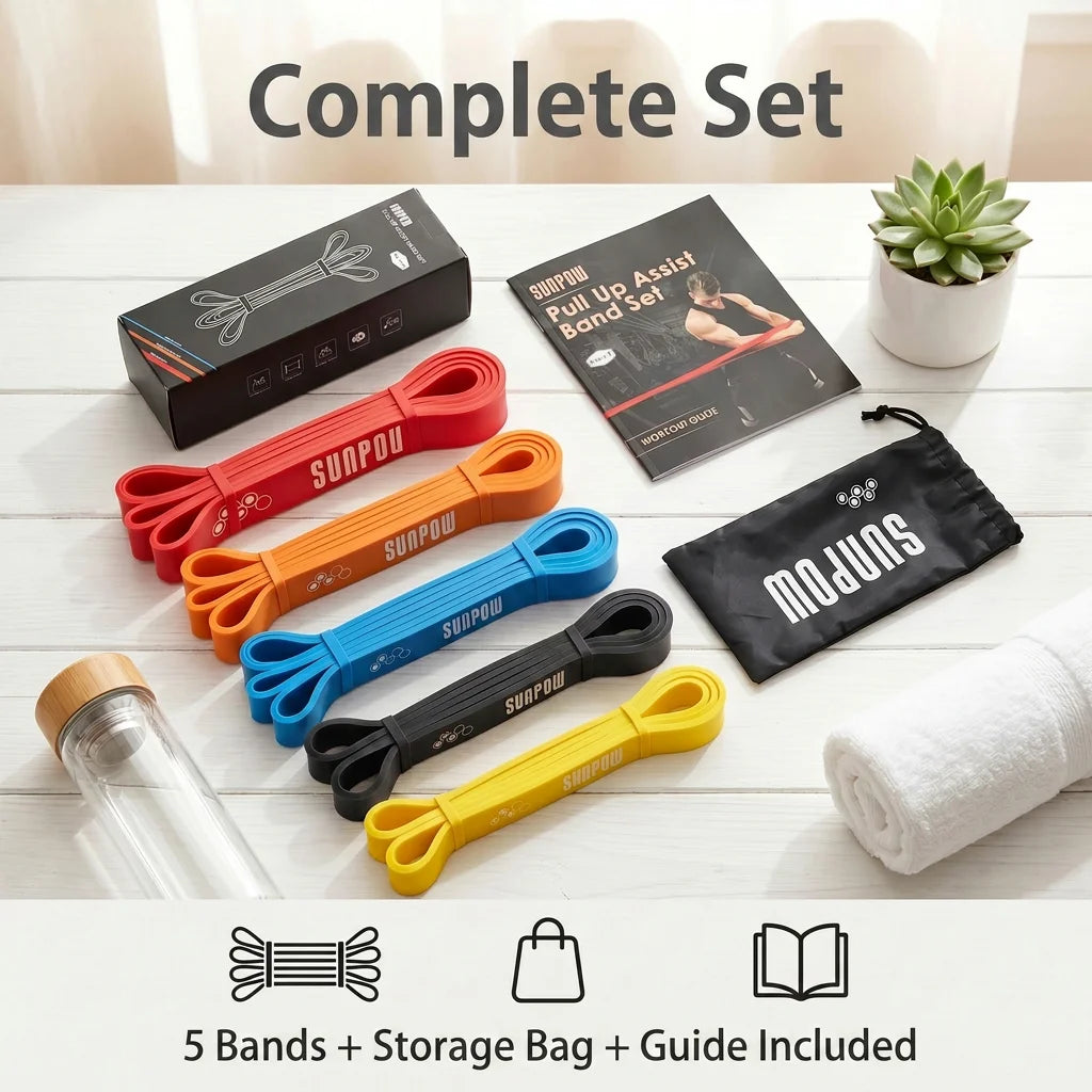 SUNPOW Pull Up Assistance Latex Resistance Bands For Fitness