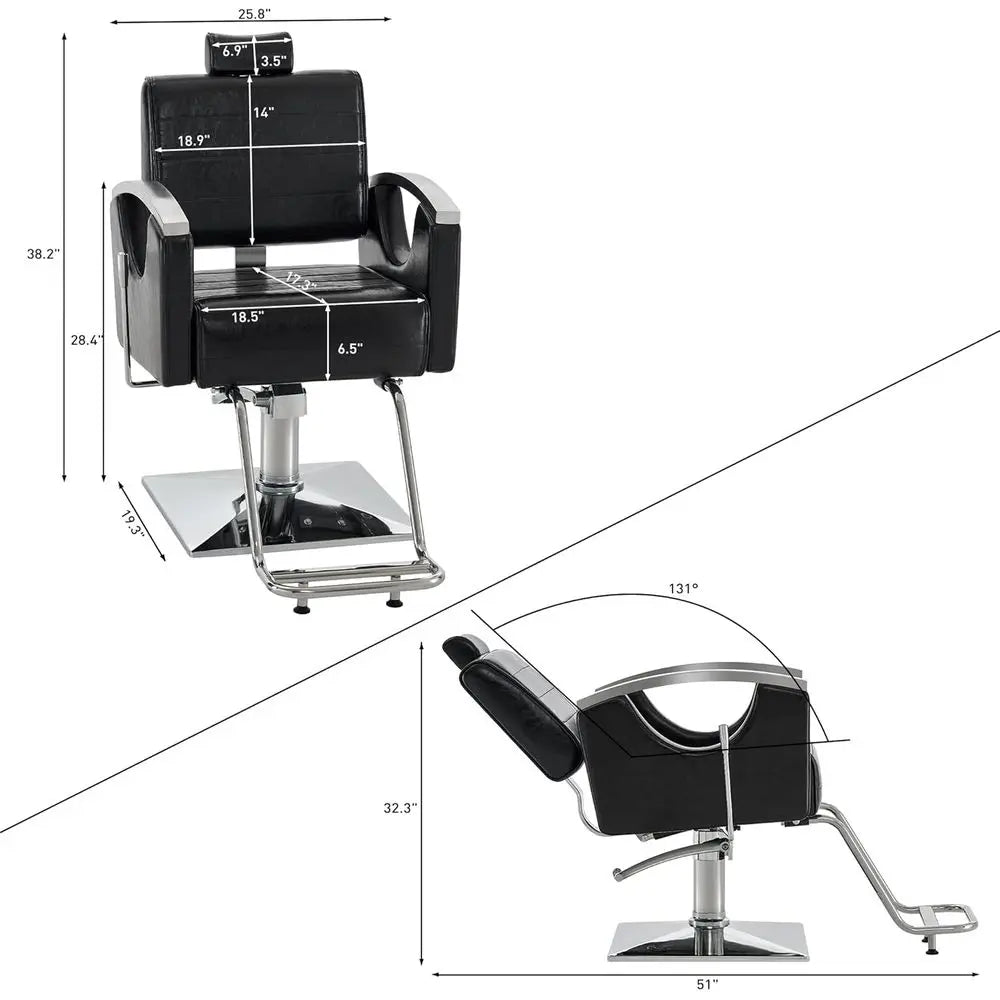 Professional Reclining Barber Chair for Hair Stylists