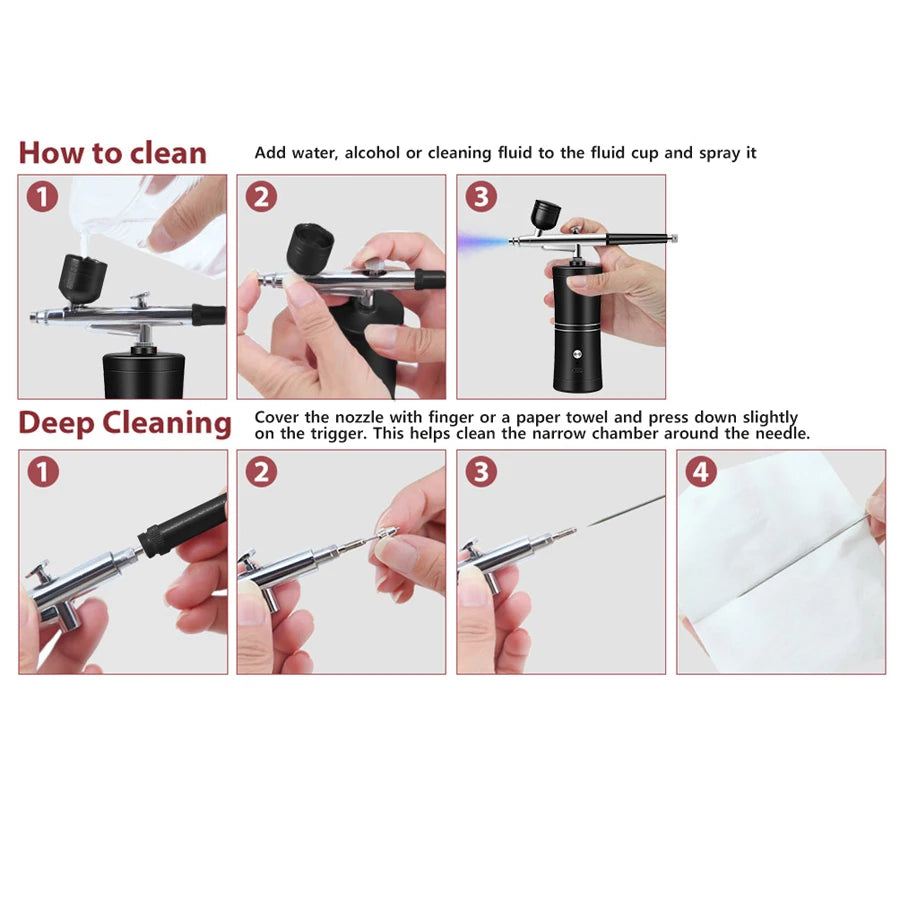 Portable Airbrush With Compressor Kit For Beauty Nail Art Cake Decorating Makeup Model Painting by S And B Enterprise