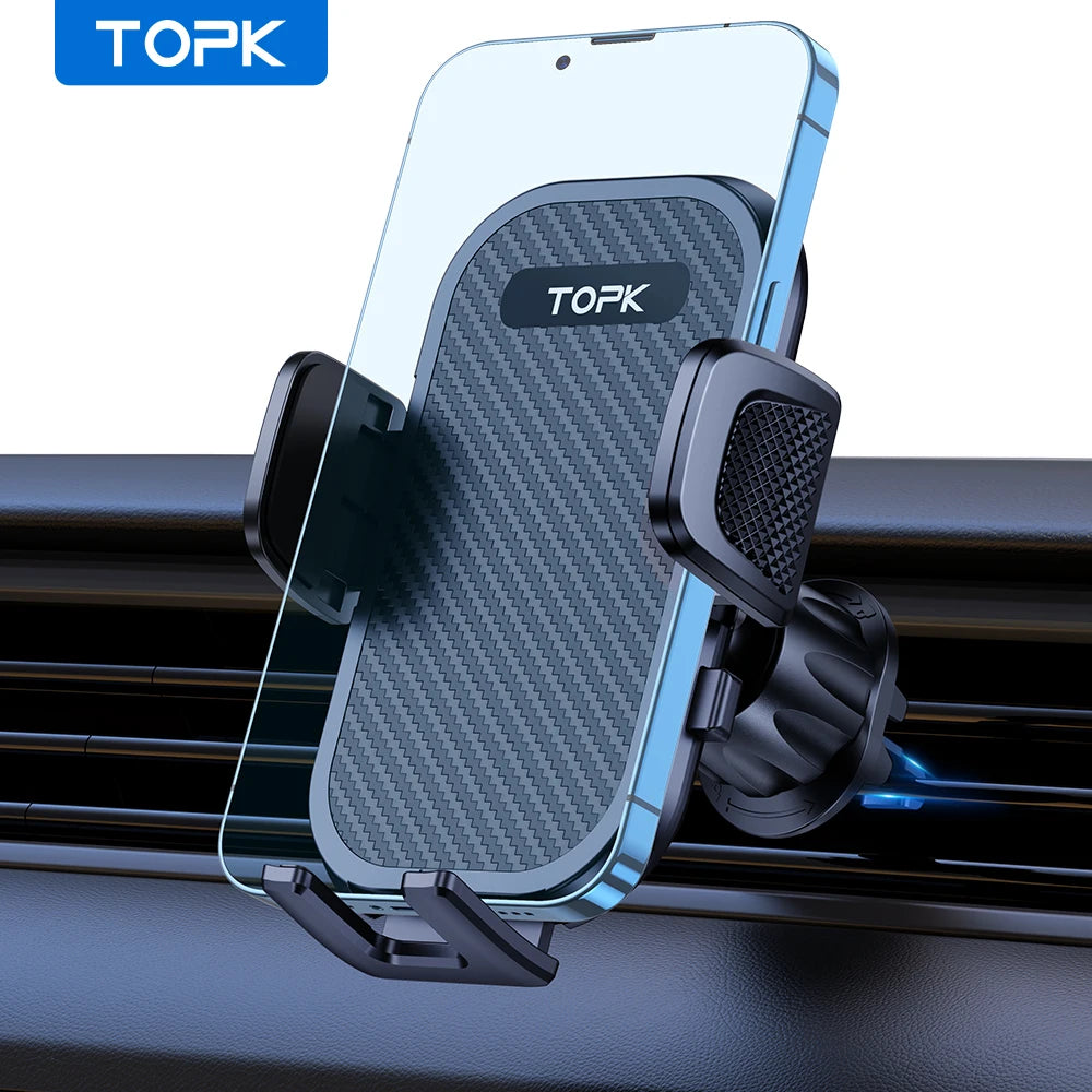 TOPK Universal Car Phone Holder Mount Air Vent Cradle For Hands Free