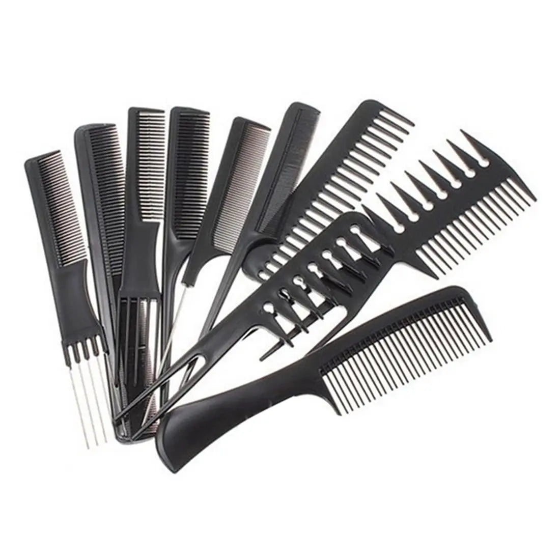 Hairdressing Combs Set Pro Barbers Brush Combs Plastic Flat Comb