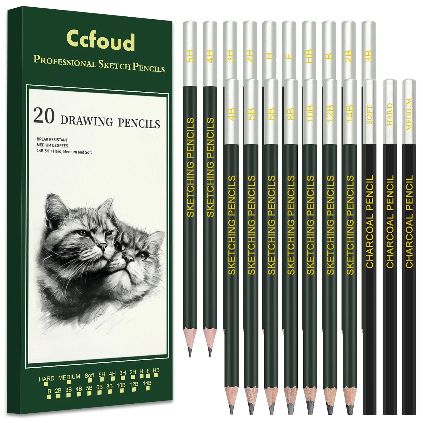 Professional Drawing Sketching Pencils Set For Artists 12 To 75