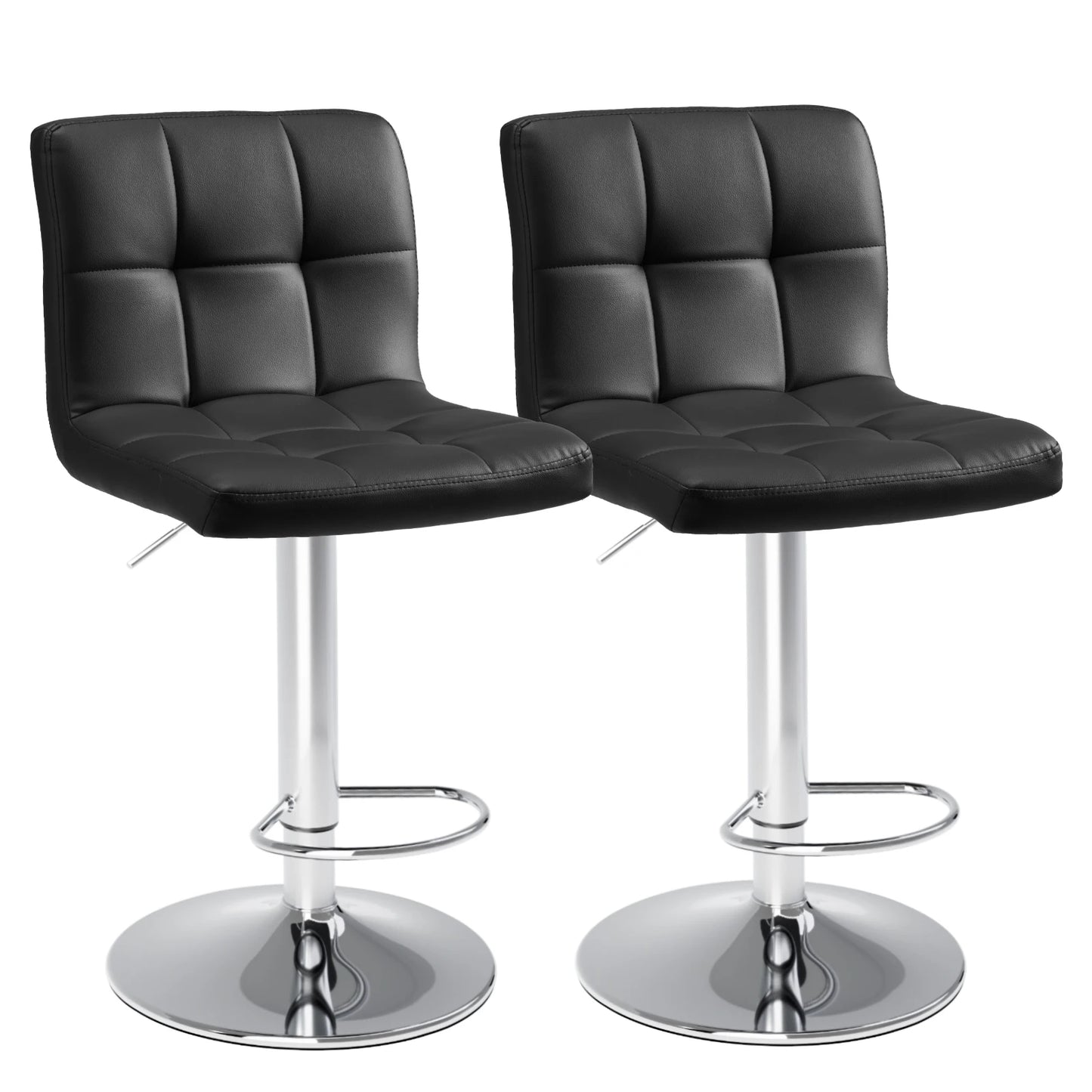 JHK PU Leather Bar Stools Set Of 2 Upholstered Counter Height by S And B Enterprise