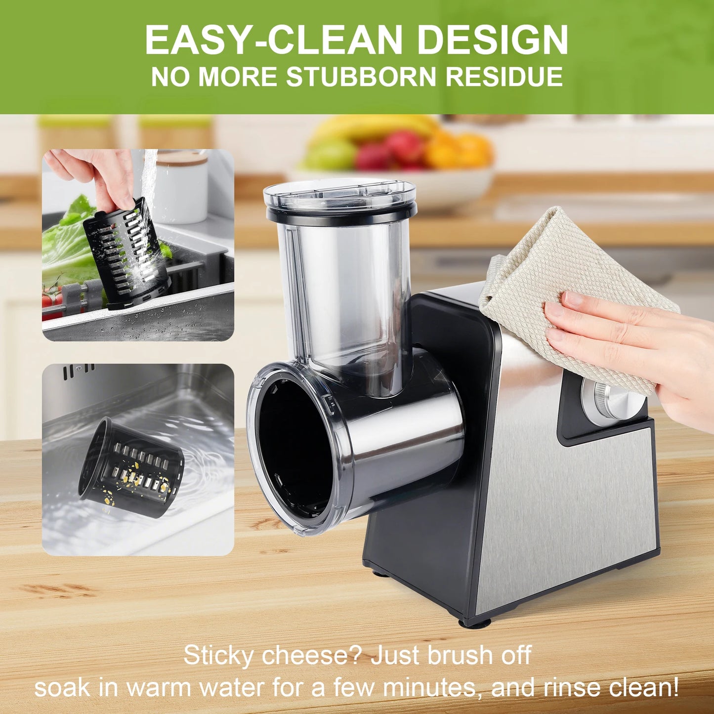 300W 7 in 1 Automatic Electric Vegetable Cutter Salad Shooter Slicer Shredder Grater for Cheese Carrot Cabbage Home Kitchen Food Prep Machine by S And B Enterprise
