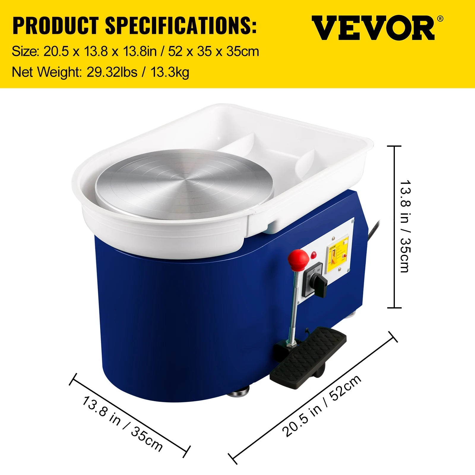 SucceBuy Pottery Wheel Machine 350W Foot Control Electric Ceramic Tool by S And B Enterprise