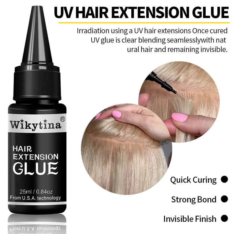 Wikytina Professional Hair Extensions Kit With UV Glue Tools