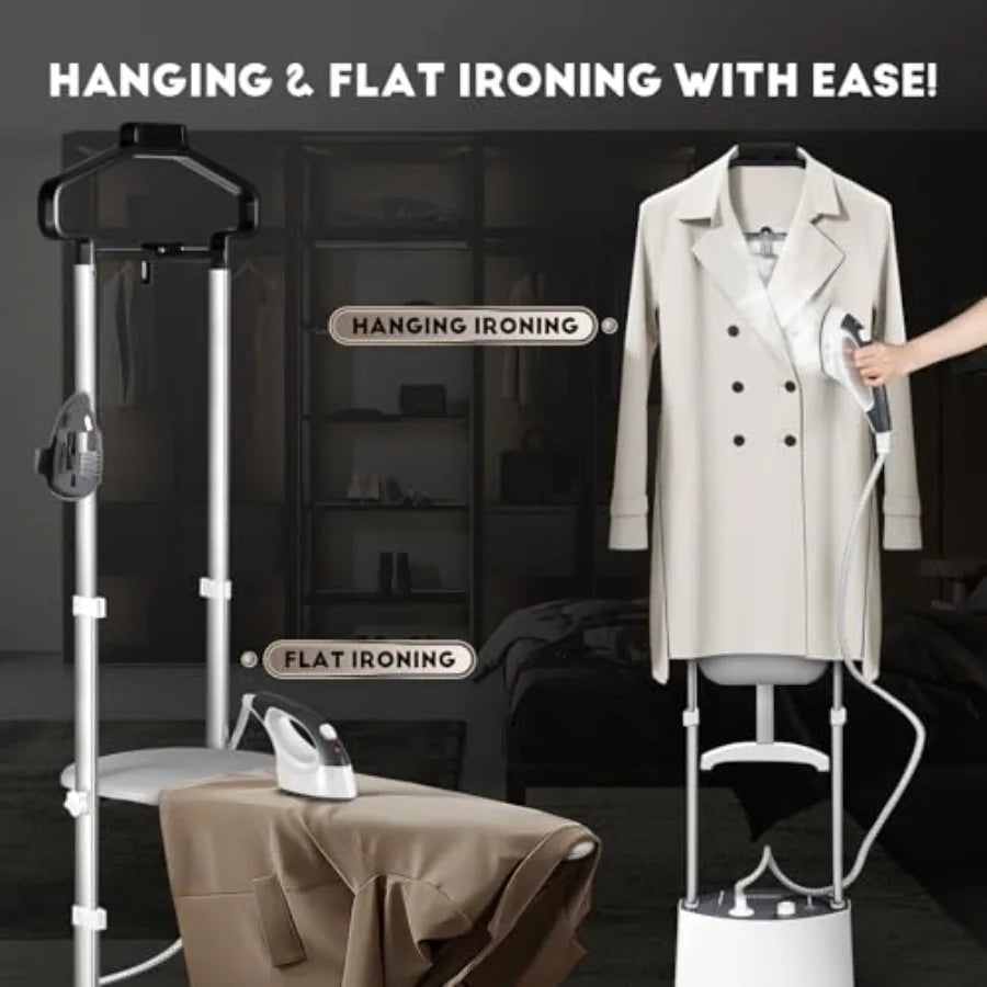 Abay Standing Garment Steamer With Flat Iron, 25s Heat-Up