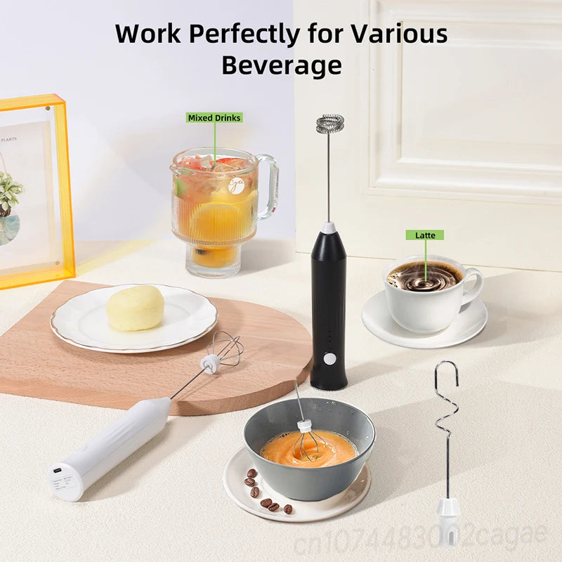 Electric Coffee Milk Foaming Mixer Handheld Creamer Whisk Frother