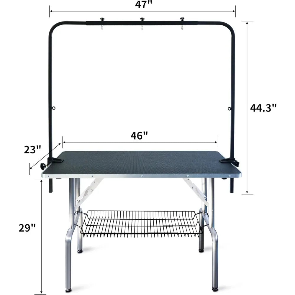 US Shipping 46 Inch Dog Grooming Table Professional Adjustable Height Large Pet Wash Station by S And B Enterprise