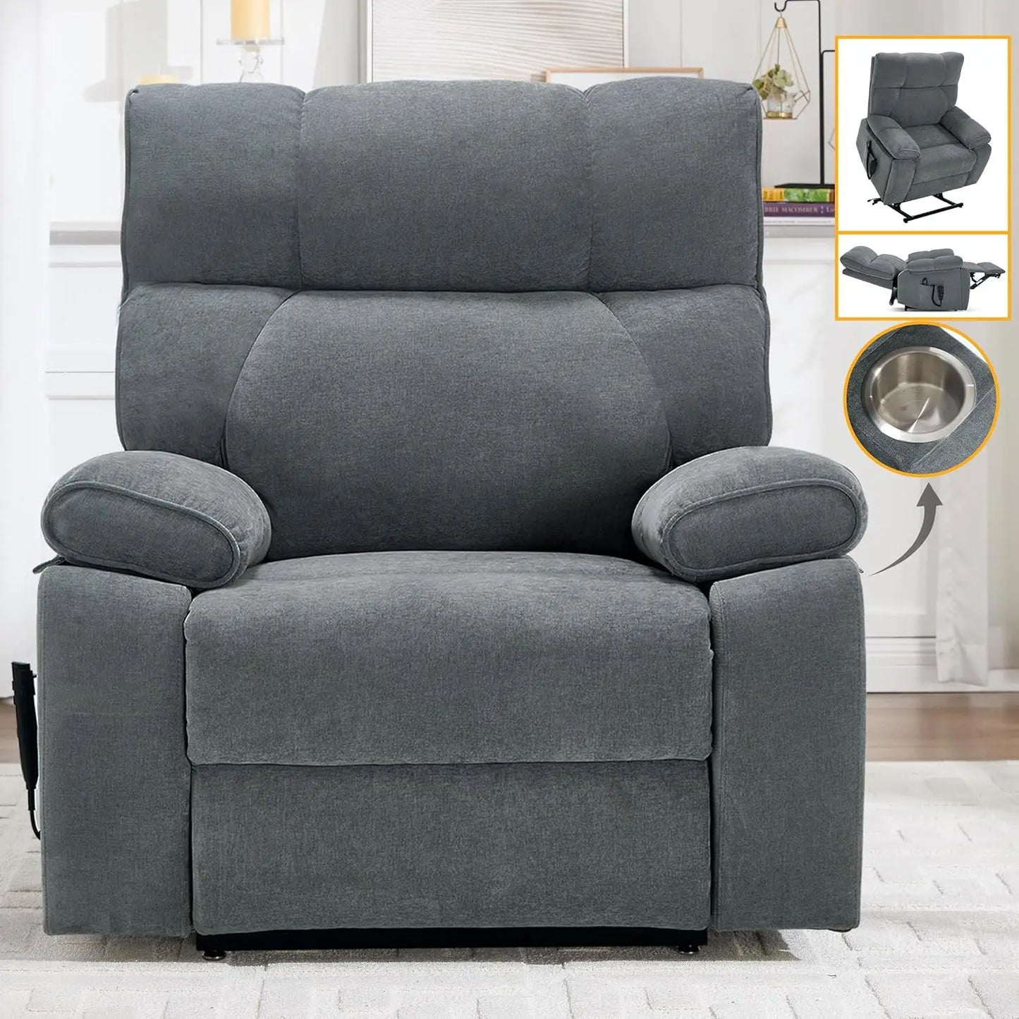 Dual Motor Power Lift Recliner Chair With Massage And Heat by S And B Enterprise