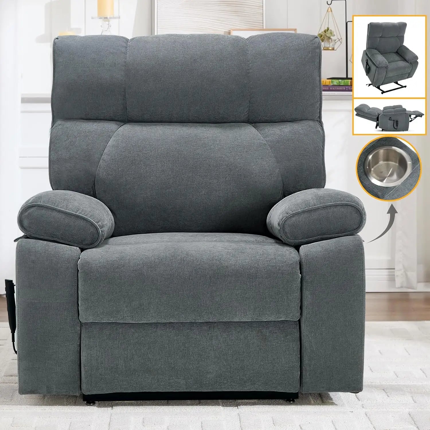 Dual Motor Power Lift Recliner Chair With Massage And Heat by S And B Enterprise