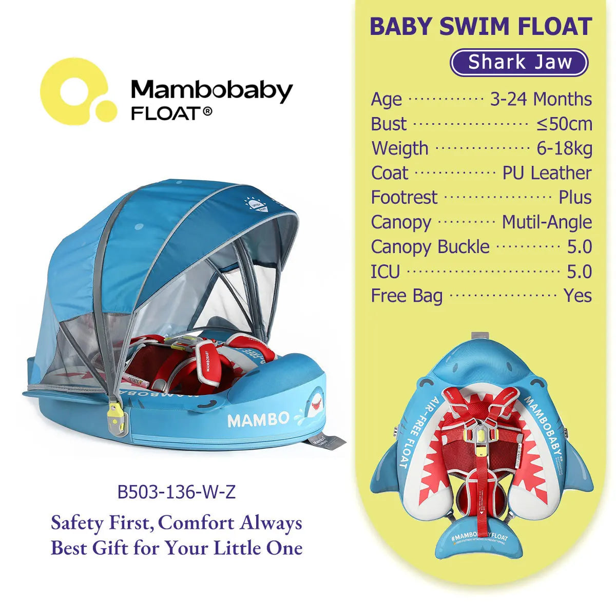 Mambobaby No Slip Safe Harness Baby Swim Float for Toddlers by S And B Enterprise