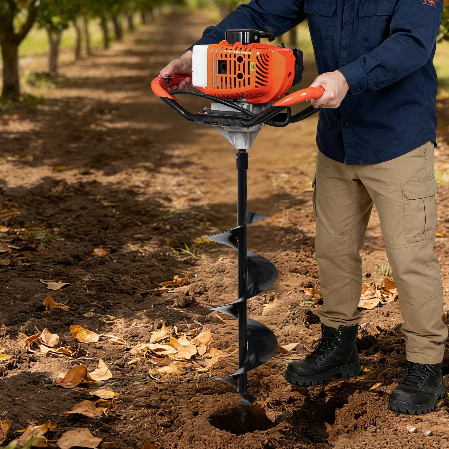 Gas Powered Post Hole Digger With Carbon Steel Bits by S And B Enterprise