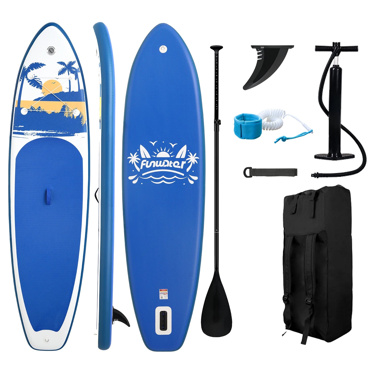 FUNWATER Inflatable Paddle Board Ultra-Light Stand-Up Paddle Board Surfboard for All Skill Levels With SUP Accessories 320-350cm by S And B Enterprise