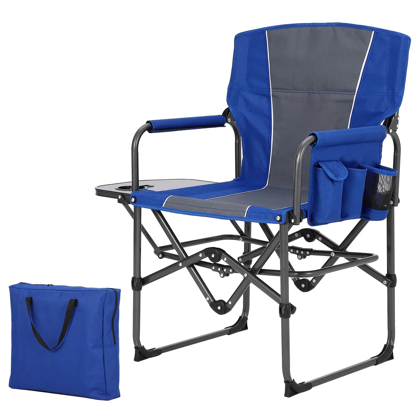 HiMISS Oversized Folding Director Chair Heavy Duty With Side Table