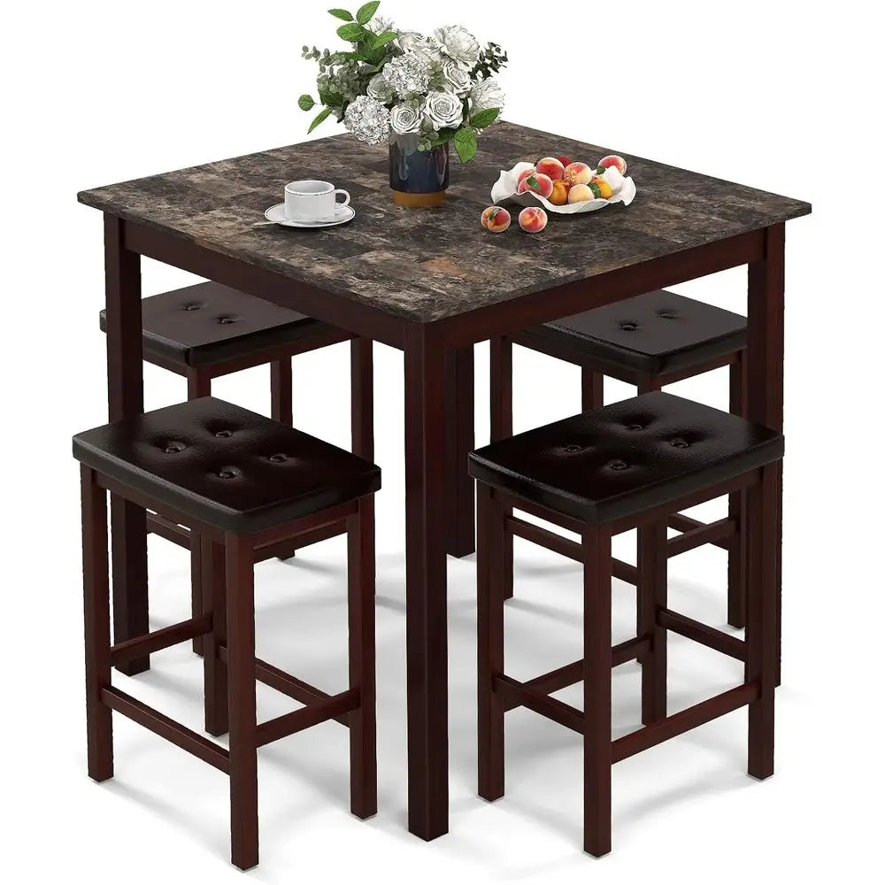 4 Piece Dining Set With Counter Height Table And Stools by S And B Enterprise