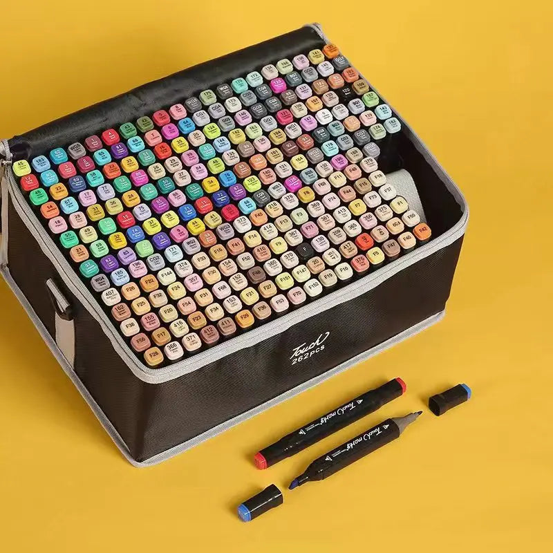 262 Color Marker Pen Set Double Head Brush Pens Art by S And B Enterprise