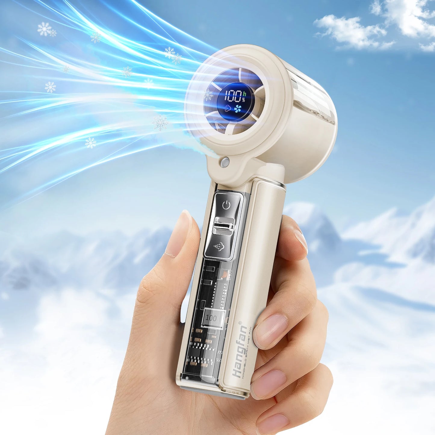 Hangfan Portable Spray Handheld Fan With USB Rechargeable Battery