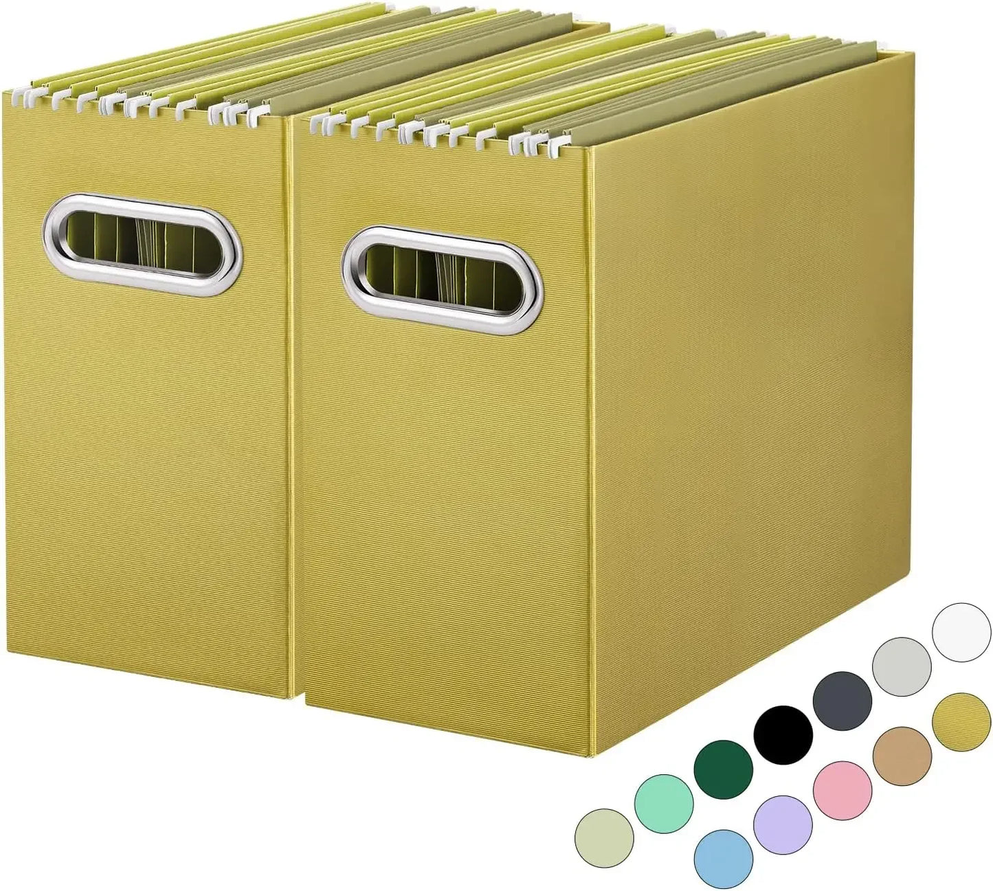 Collapsible File Organizer Box With Portable Handle For Office