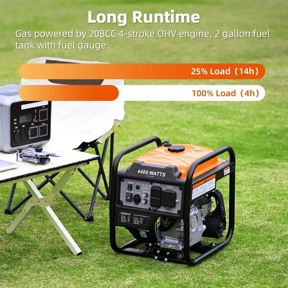 4400W Inverter Generator, Open Frame Gas Powered, RV Ready 30A Outlet, EPA Compliant, Home Backup by S And B Enterprise