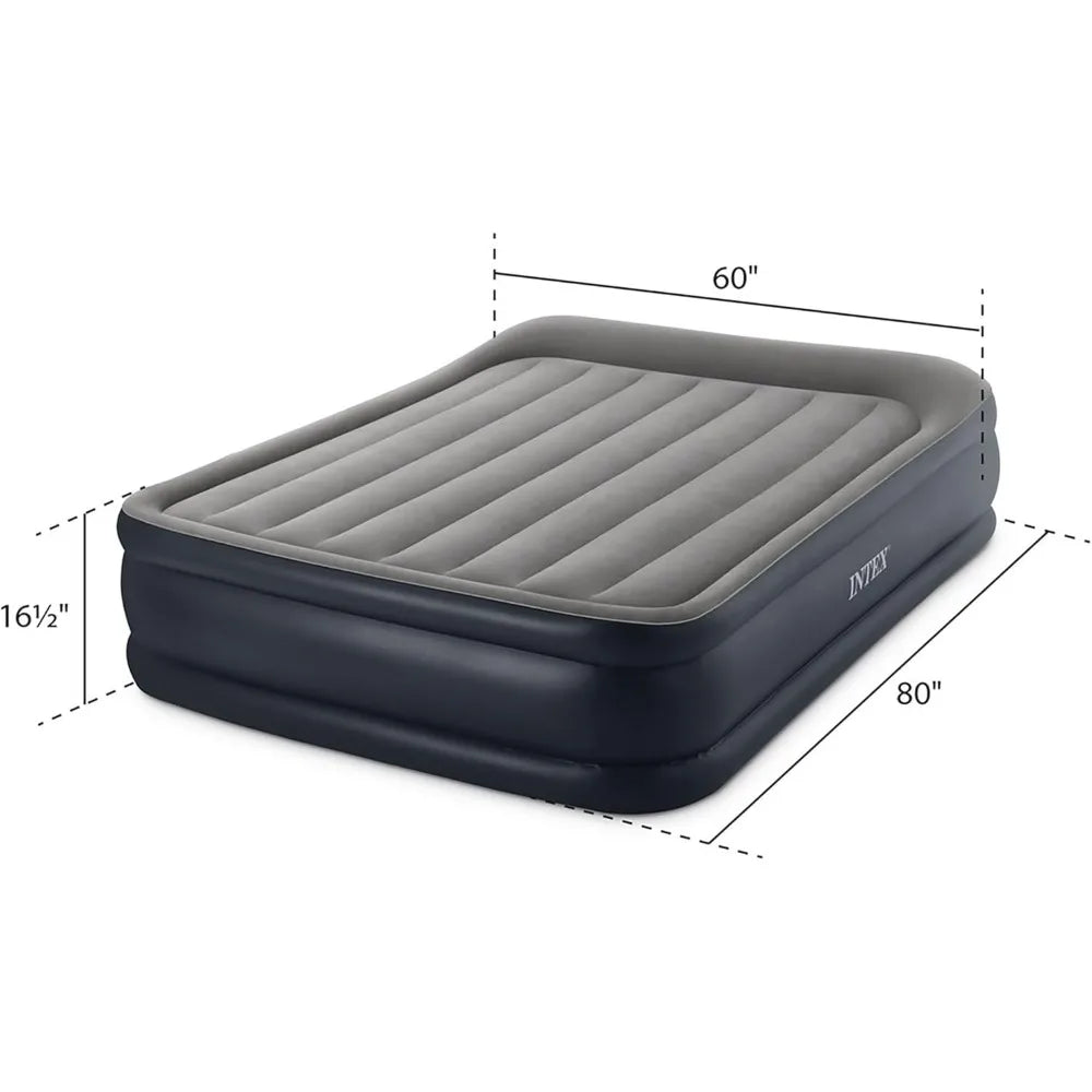 Intex Twin Air Mattress With Built In Pump Portable Bed