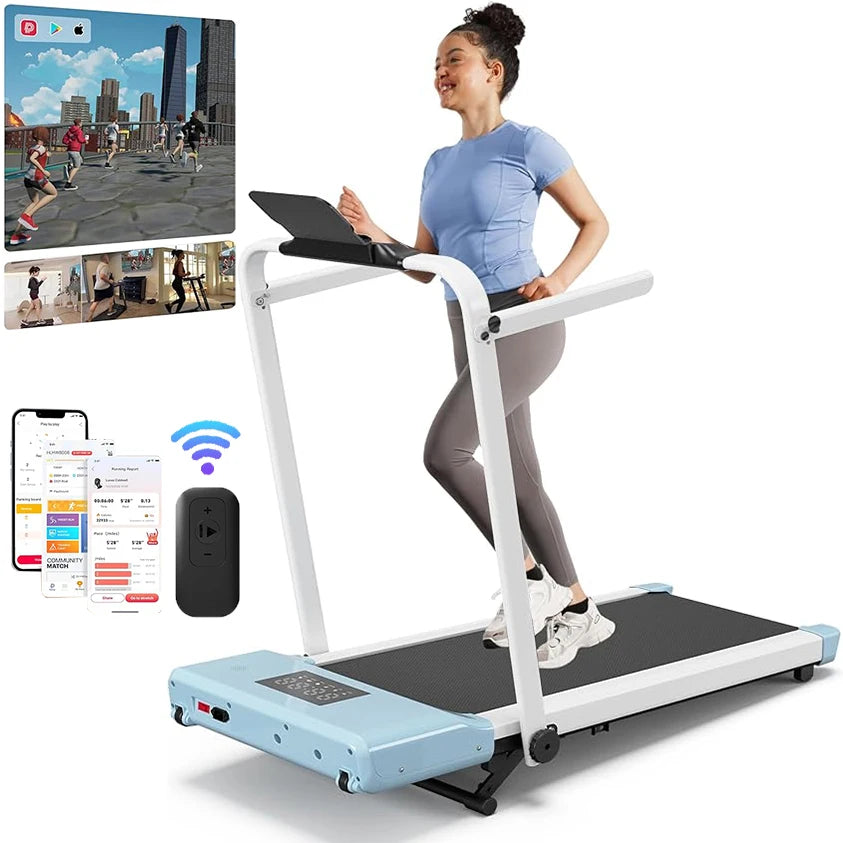 Walking Pad Treadmill With 9 Percent Incline Under Desk Foldable Bluetooth LCD
