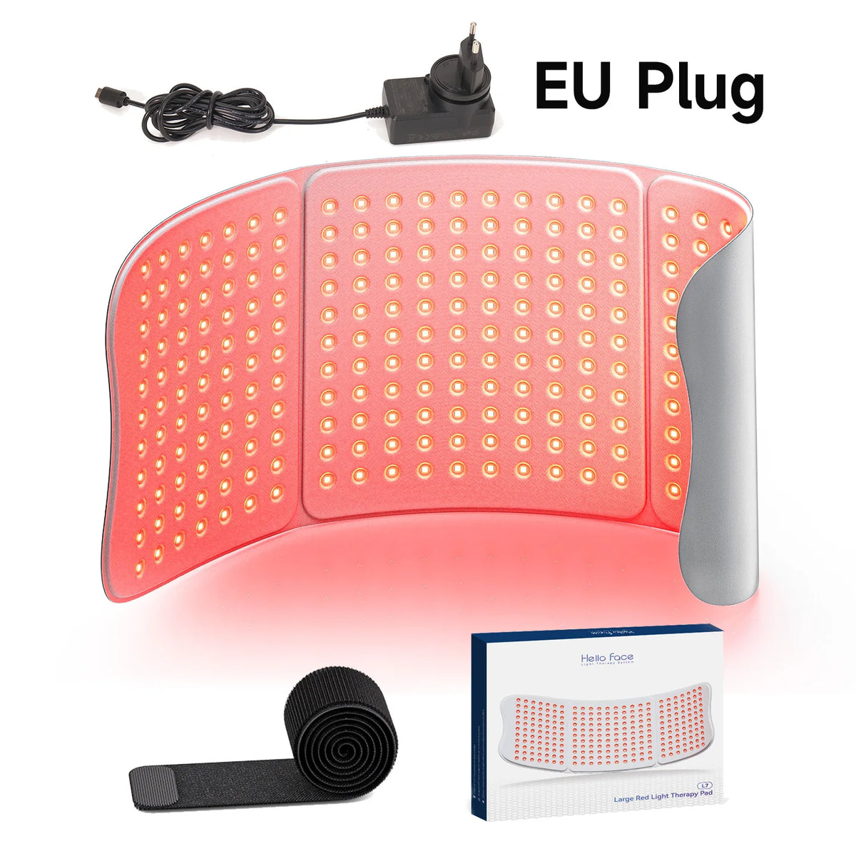 Large red LED light therapy mat for body by S And B Enterprise, 30 x 12 in, EU plug with strap