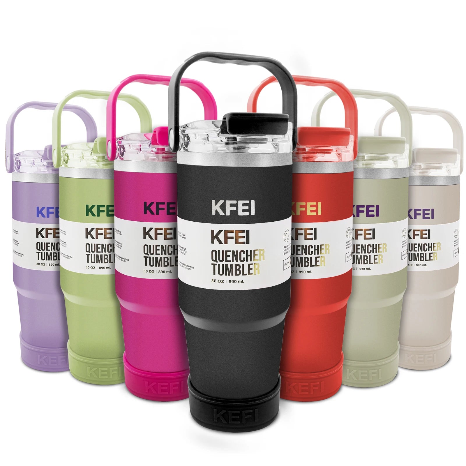 1PCS 30oz Solid Color Double Wall Stainless Tumbler, with Lid And Straw, Keep Warm 12h And Ice 24h, Insulated, Outdoor Stainless by S And B Enterprise